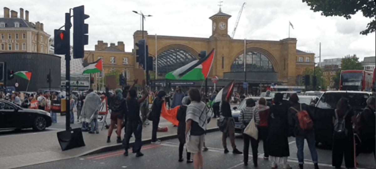 Pro-Palestine protesters block three key routes in central London