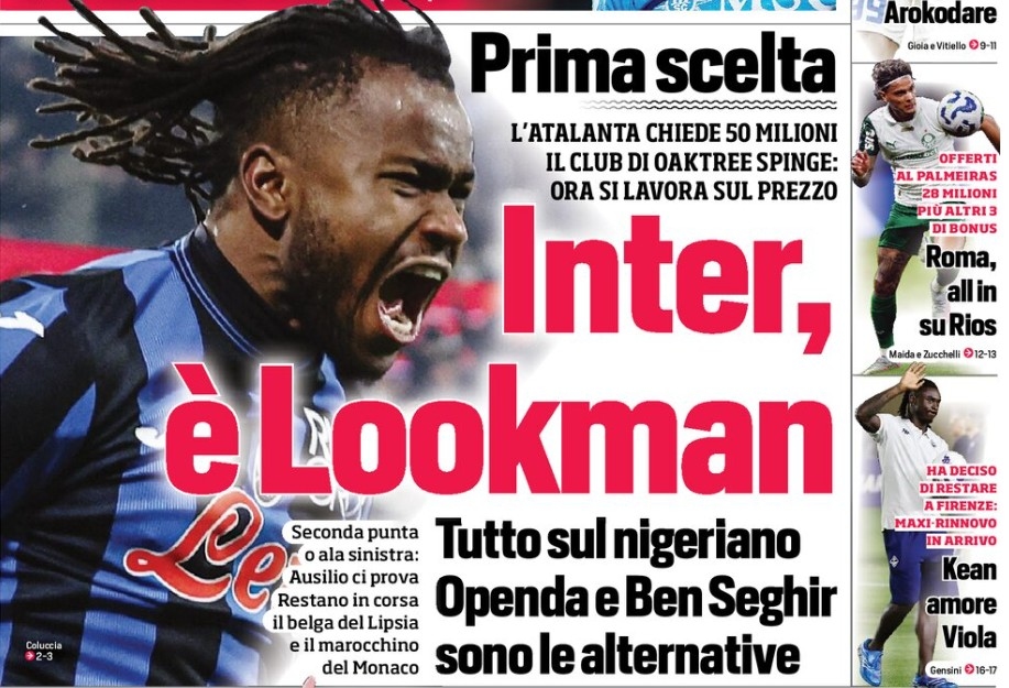 Today's Papers – Inter want Lookman, Di Gregorio snubs Man City