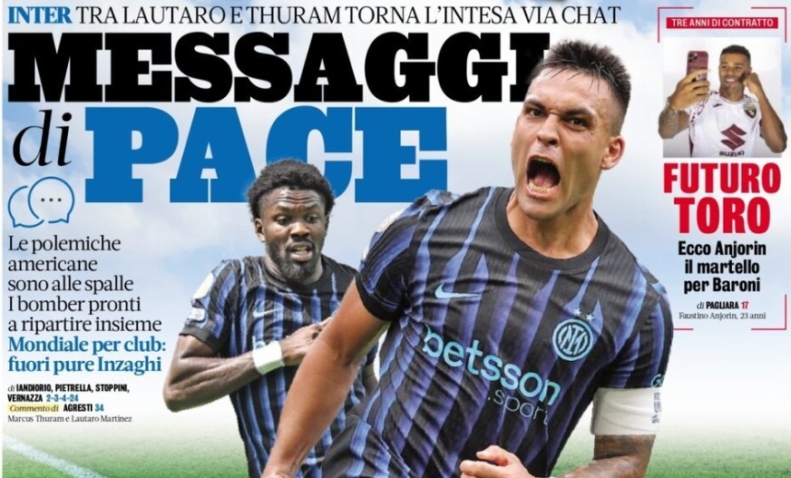 Today's Papers – Lautaro-Thuram, messages of peace, David's happiness