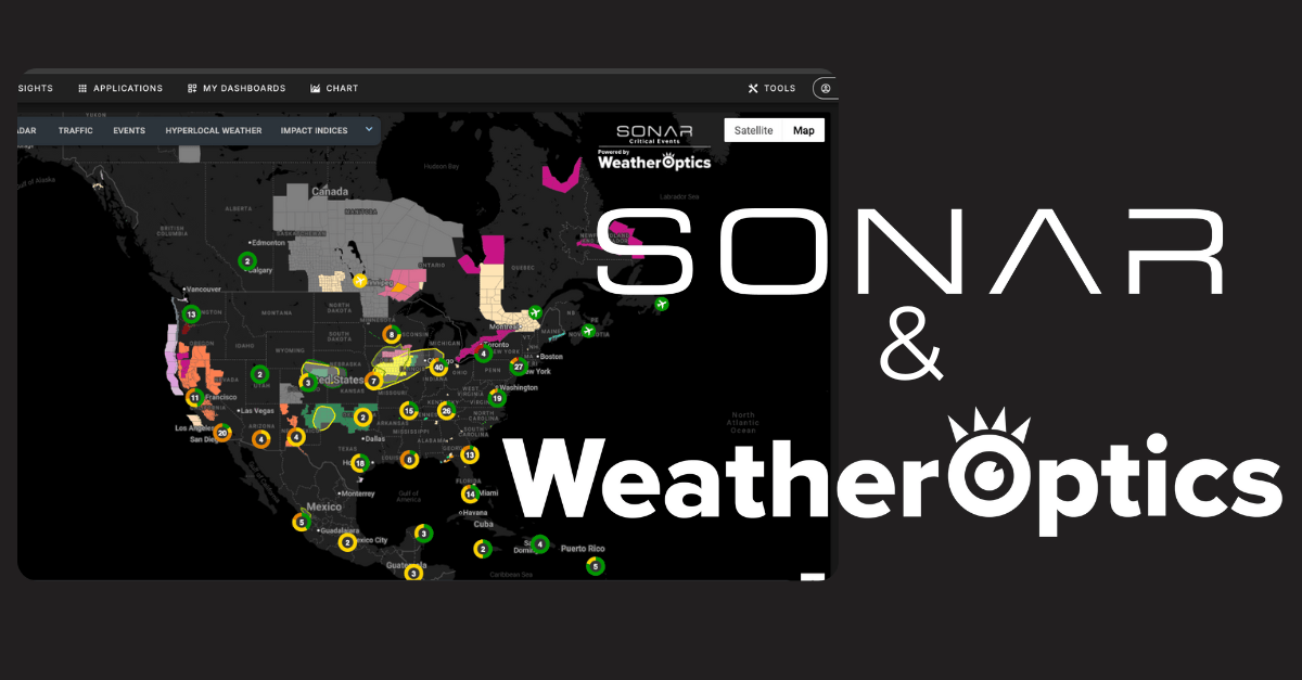 SONAR and WeatherOptics Deepen Partnership to Deliver Hyperlocal Weather Intelligence Through Enhanced Critical Events Module