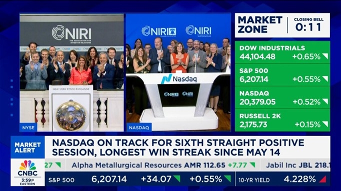 NIRI and Investor Relations Profession Recognized at Nasdaq and NYSE with Historic Dual Closing Bell Ceremonies