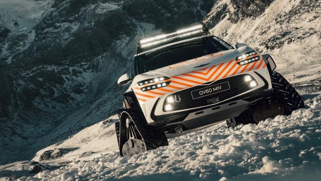 This Genesis GV60 On Tracks Is The New Coolest Way To Rescue Avalanche Victims In The Alps