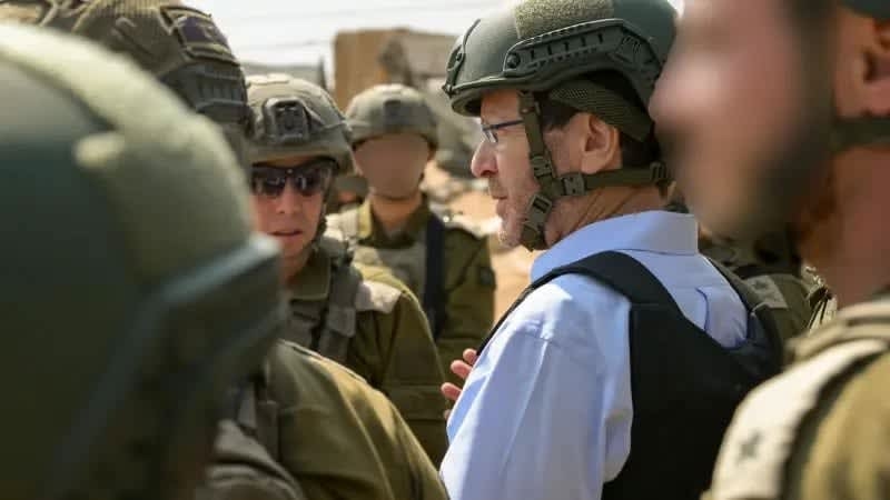 President Herzog makes inaugural visit to reservists in Gaza