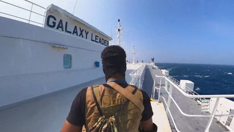 What is the Houthi-controlled 'Galaxy Leader' ship targeted by Israel?