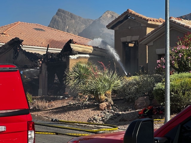 Flames, heavy smoke damage home near 215, Summerlin Parkway