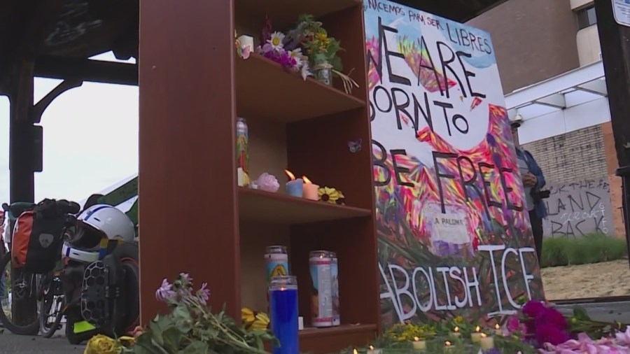 Candlelight vigil held outside ICE facility in Portland as protests continue