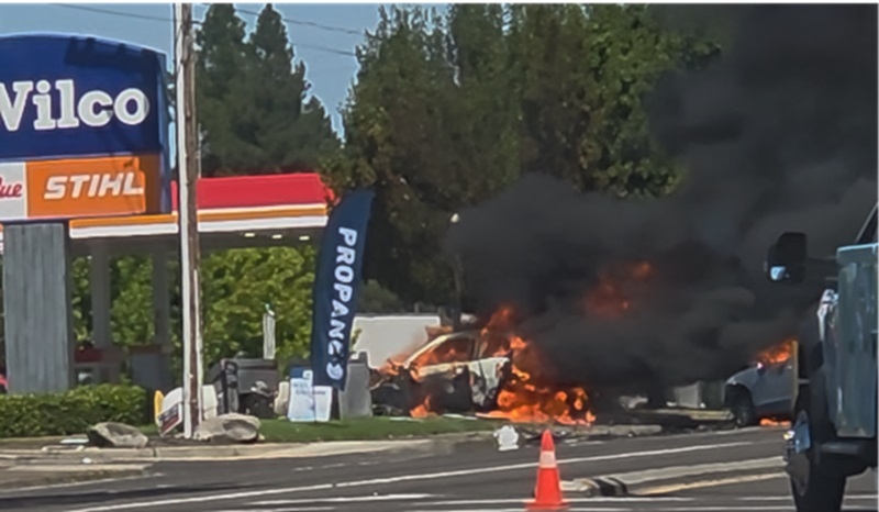 Car plows into propane tank at Wilco in McMinnville