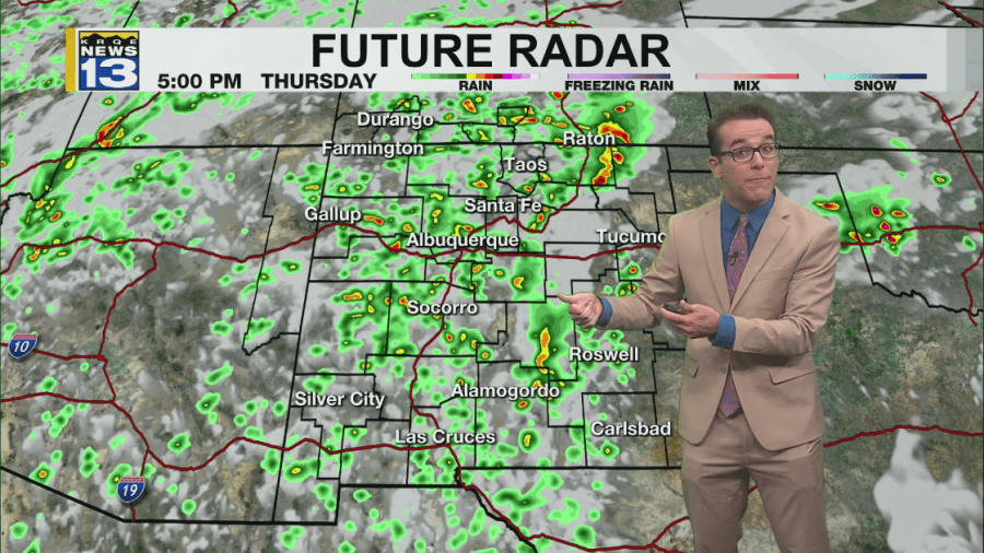 Stormy day with a drop in temperatures around New Mexico