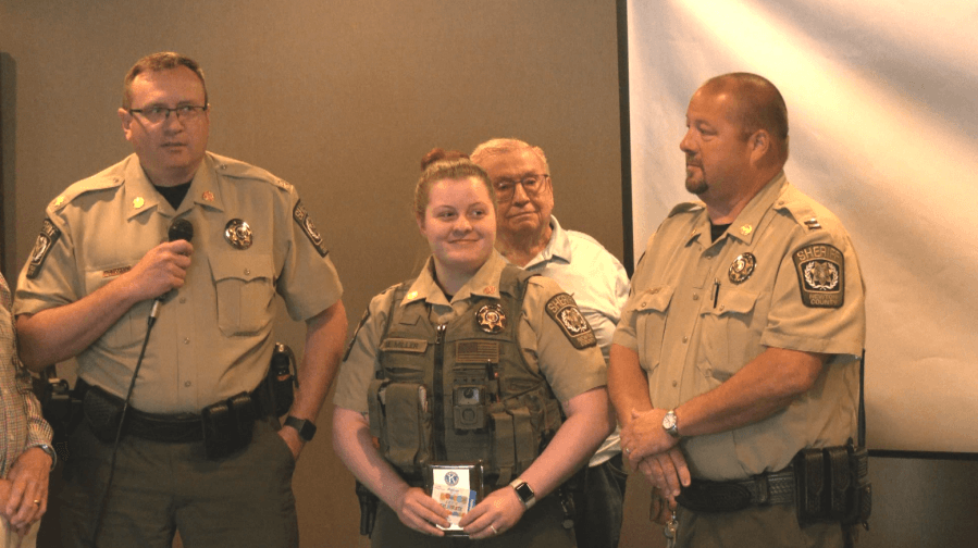Kiwanis Club honors Deputy Miller for saving abused puppies