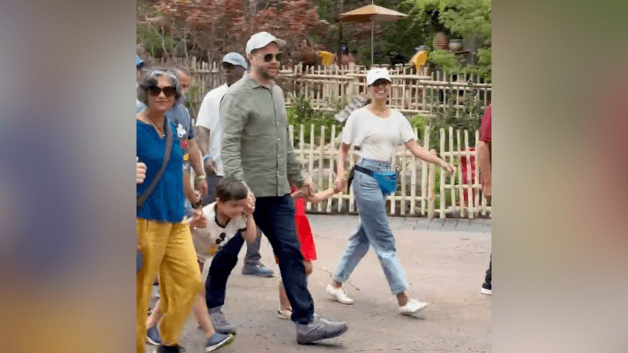JD Vance strolls through Disneyland during trip to Southern California