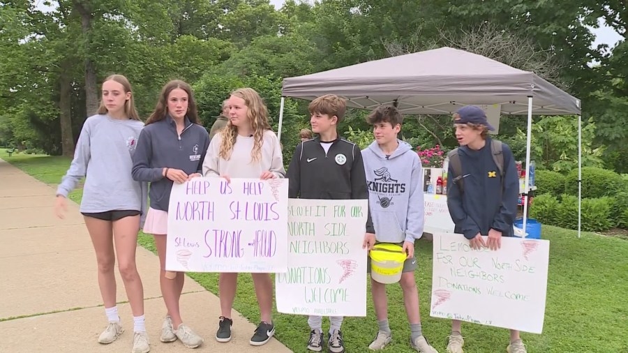 Lemonade stand raising funds for St. Louis tornado recovery