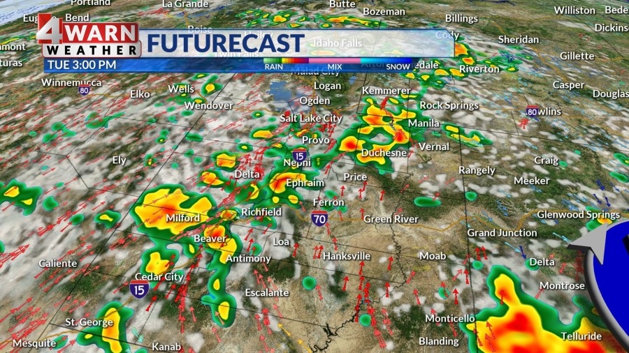 Hot conditions peak as monsoon moisture arrives in Utah for the middle of the week