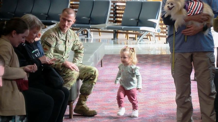 Air Force Reservists welcomed home from deployment Tuesday
