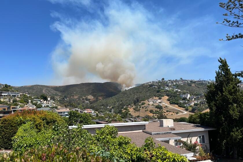 Laguna Beach residents rush to evacuate as brush fire threatens homes