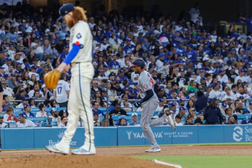 Dodgers can't keep pace with Nationals after giving up five home runs in loss