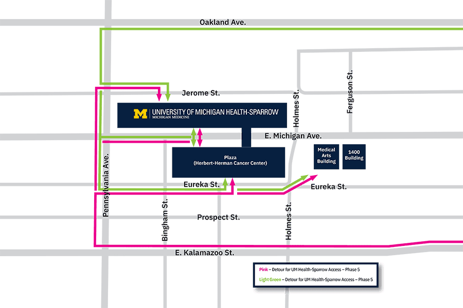 Michigan Avenue work will snarl routes to UM Health-Sparrow. Here are some work-arounds