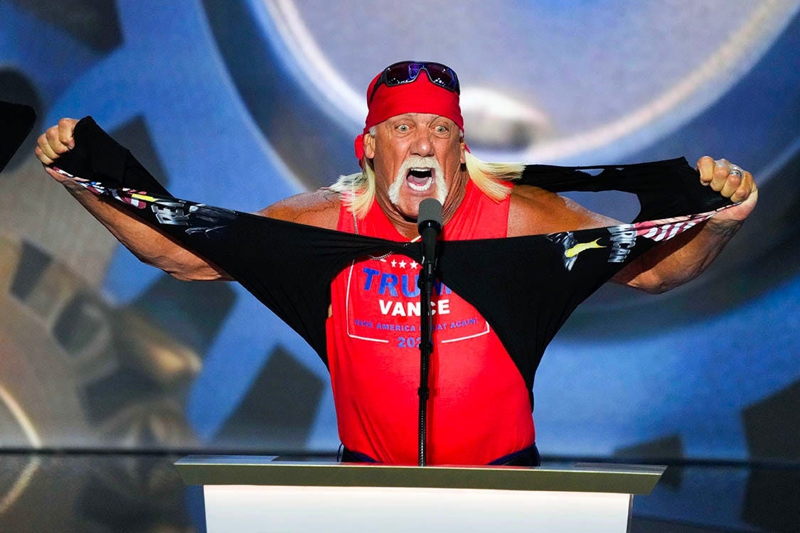A look back at Hulk Hogan's iconic shirt-ripping video, which happened at RNC in Milwaukee