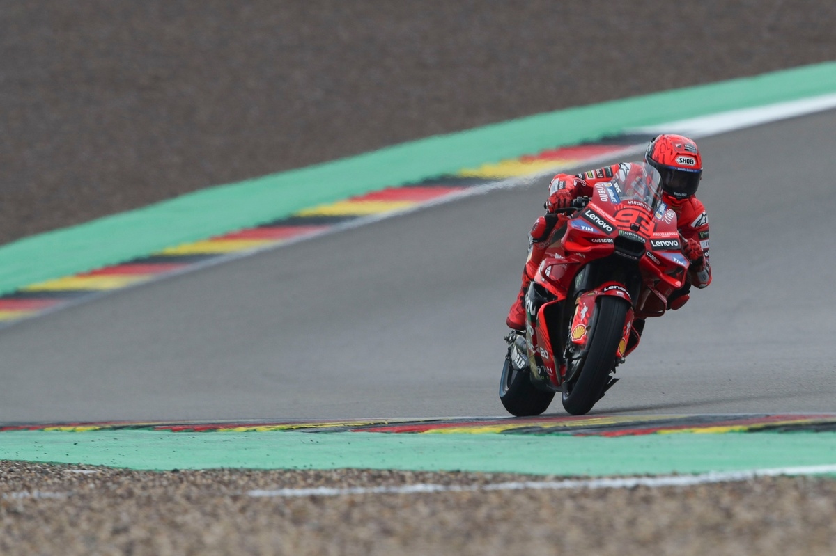 MotoGP German GP: Marc Marquez strolls to wet pole as rivals battle