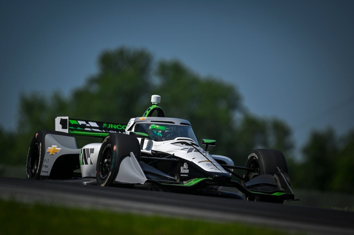 Juncos Racing truck catches fire on the way back from Iowa Speedway