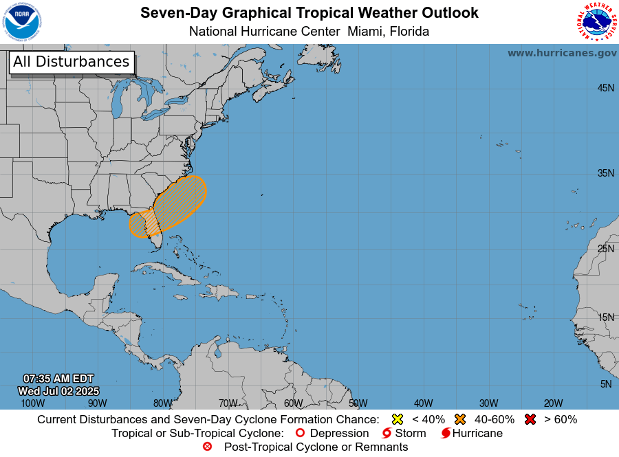 Chances increase slightly for tropical development over Fourth of July. See Florida impact