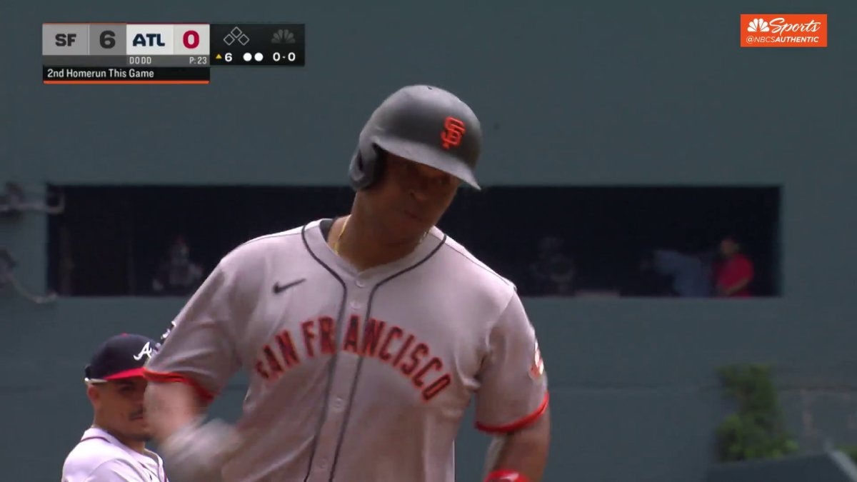 Rafael Devers' second home run of the game extends Giants' lead vs. Braves
