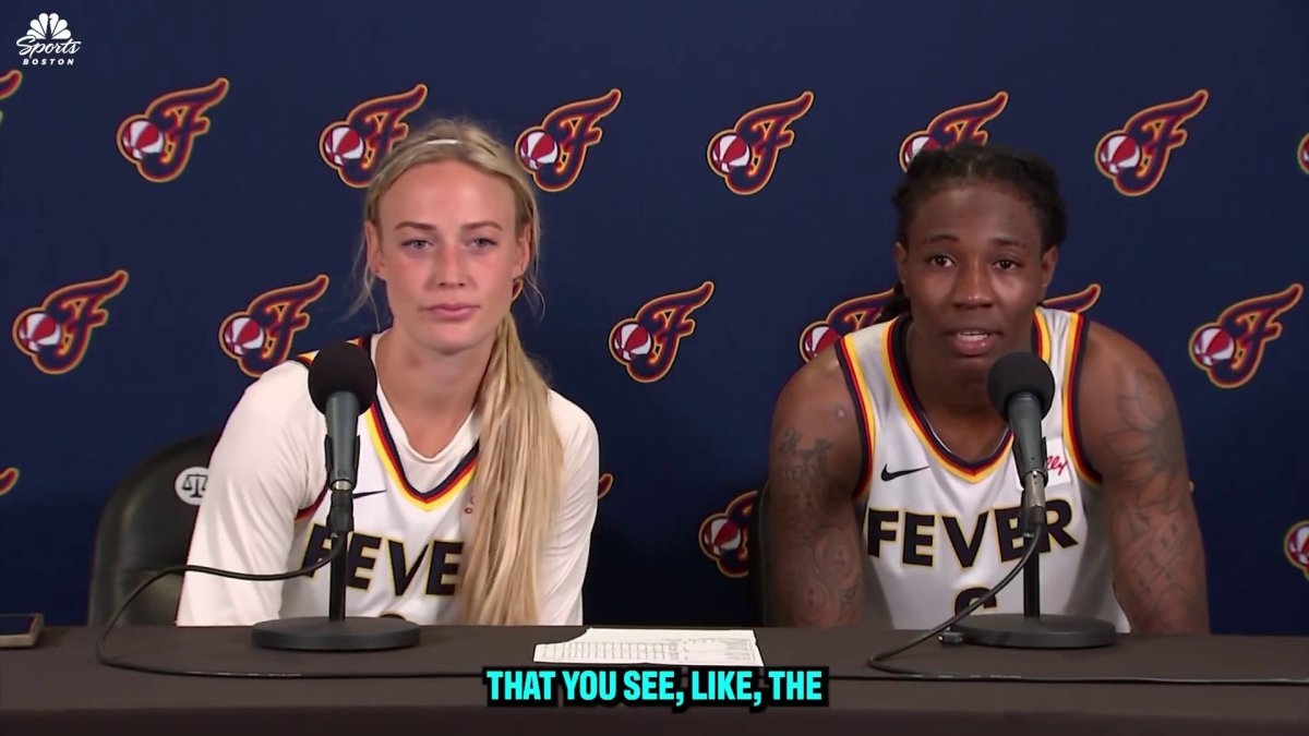 Natasha Howard talks seeing Jaylen Brown courtside for Fever vs. Sun