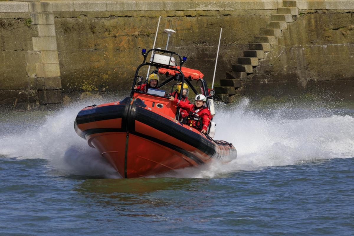 Emergency Services Rescue Person from Water at Maryport Harbour
