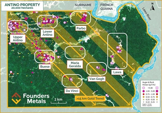 Founders Metals Expands Lower Antino & Provides Mid-Year Exploration Update