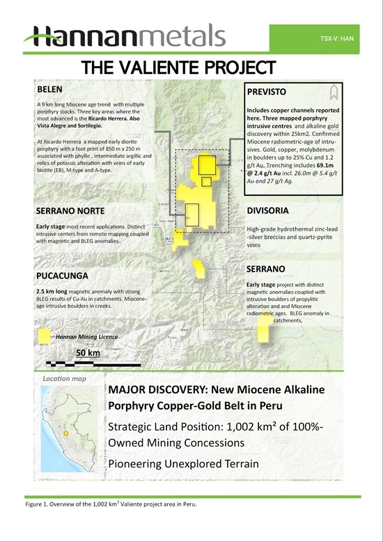 Hannan Indentifies Two New Zones of Gold Mineralization at Previsto and Expands the Footprint to 650 Metres Strike