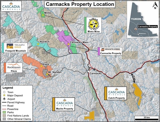 Cascadia Minerals and Granite Creek Copper Announce Merger to Create a Leading Yukon Copper-Gold Exploration and Development Company