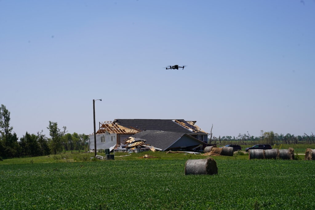 Drones descend on storm-damaged eastern North Dakota to search for personal items