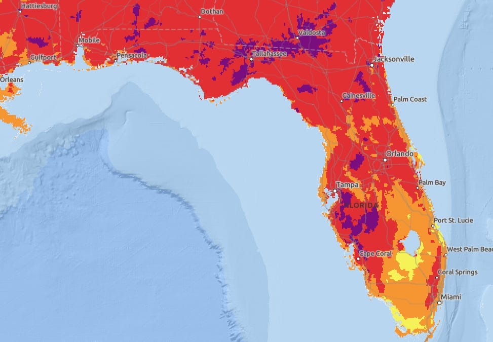 Florida burning with heat advisories issued across entire state, heat index up to 115