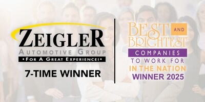 Zeigler Auto Group Earns 7th Consecutive National Best and Brightest Companies to Work For® Award