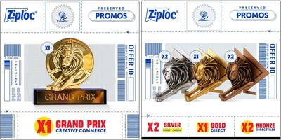 SC Johnson Wins Grand Prix and Five Cannes Lions for Ziploc® "Preserved Promos" Campaign