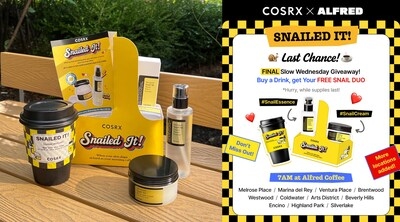 Last Chance to Get COSRX's Best-Selling Snail Duo on the House at Alfred Coffee -- This Wednesday Only