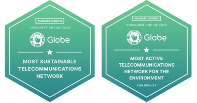 Globe wins Standard Insights Consumer Choice Awards for Green Network and Environmental Commitment