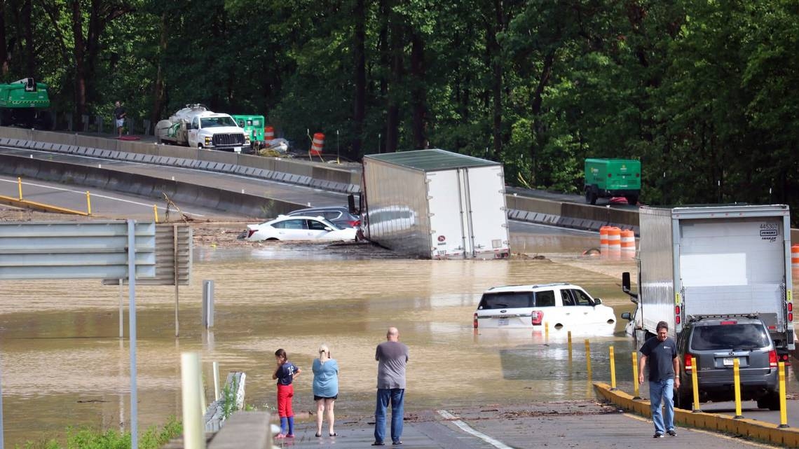 Flooding forces I-40 to close in NC near Tennessee state line. Here's detour info