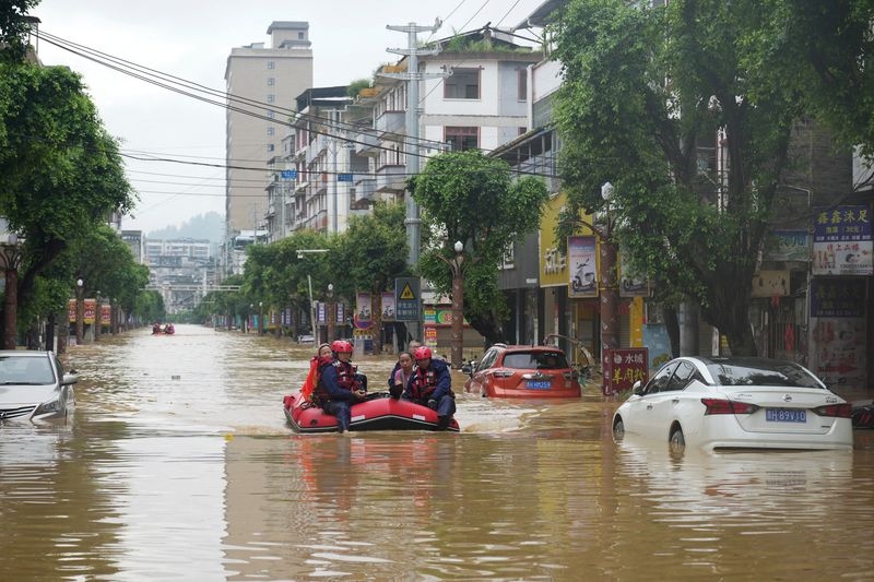 Heavy rain hits China's flood-stricken Guizhou for second time in a week