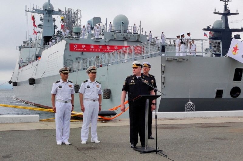 Russian and Chinese navies carry out artillery and anti-submarine drills in Sea of Japan