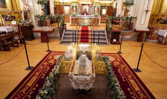 Display of saint's remains draws huge crowds - but bishop says it 'encourages morbid curiosity'