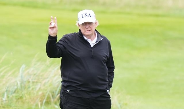 Donald Trump gives his view on chances of US-EU trade deal - while on the golf course