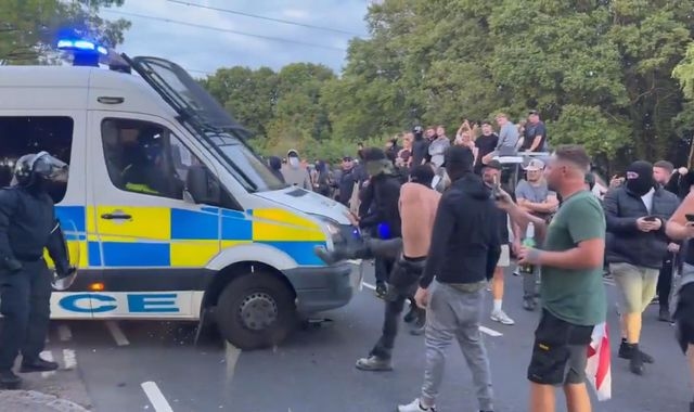 Essex Police say Nigel Farage claims about migrant hotel protest are 'categorically wrong'