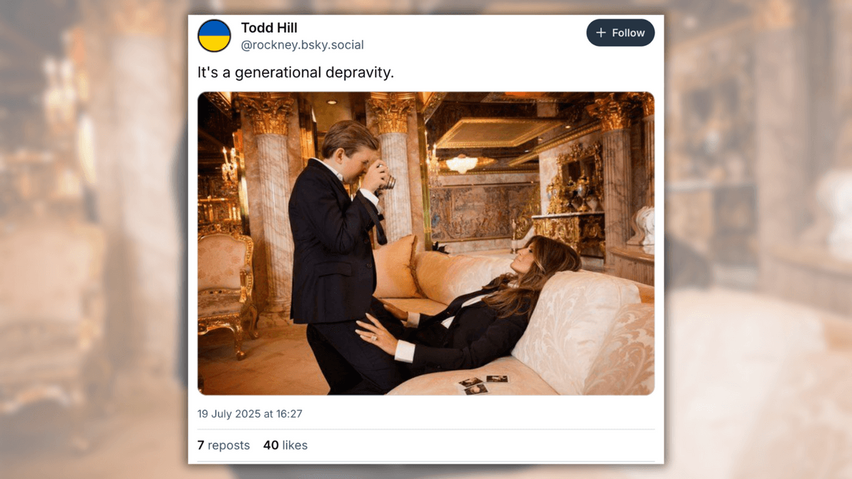 Fact Check: Old photo of Barron Trump straddling Melania's lap while taking her picture spreads online again