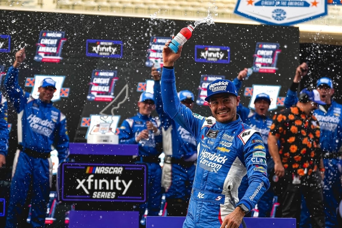 WWE legend reacts to Kyle Larson copying his iconic signature celebration