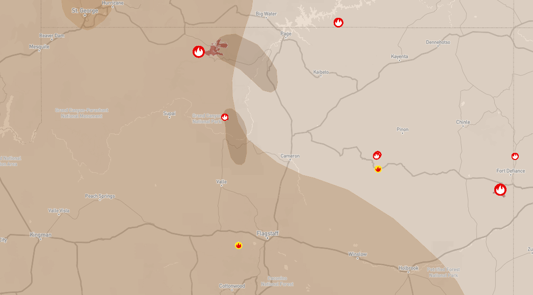 Where is the Dragon Bravo Fire burning at the Grand Canyon? See the map
