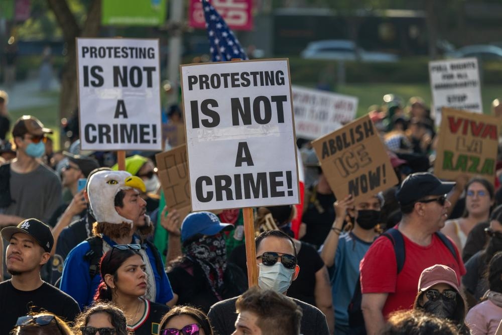 ‘A moral obligation to protest': LA residents on being thrust into chaos