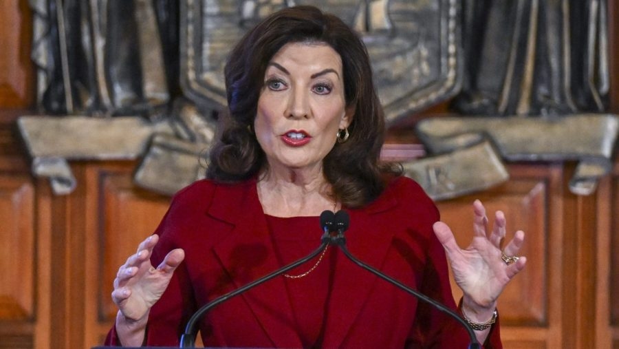 Hochul denounces ‘unacceptable' taping of swastikas on Albany GOP headquarters