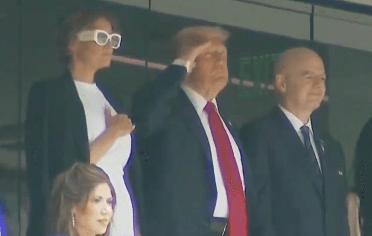 Video: President Trump's Behavior During National Anthem Goes Viral