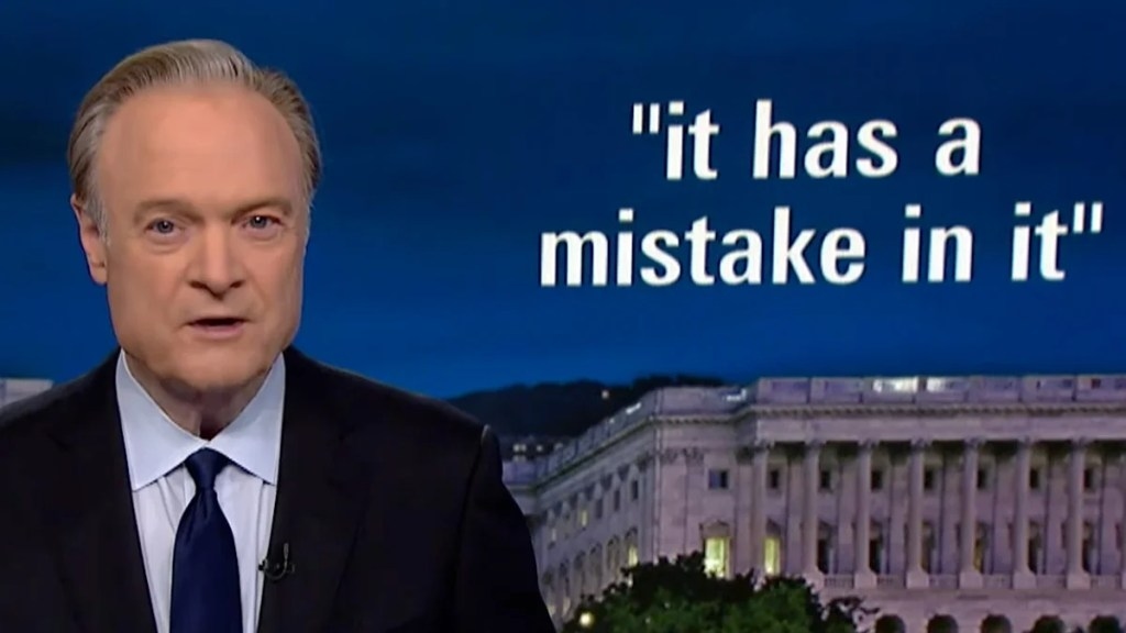 Lawrence O'Donnell Gleefully Mocks House Republicans Over Big, Beautiful Bill Vote: ‘It Has a Mistake In It'
