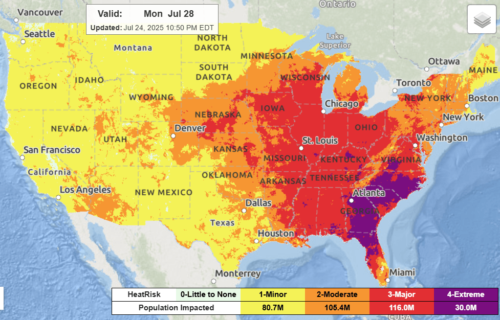 Late July's oppressive heat forecast isn't normal